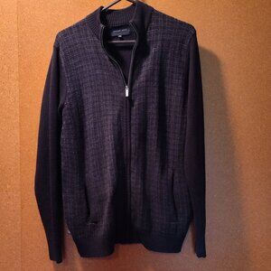 Black Long Sleeve Cardigan Sweatshirt Zippered With Pockets